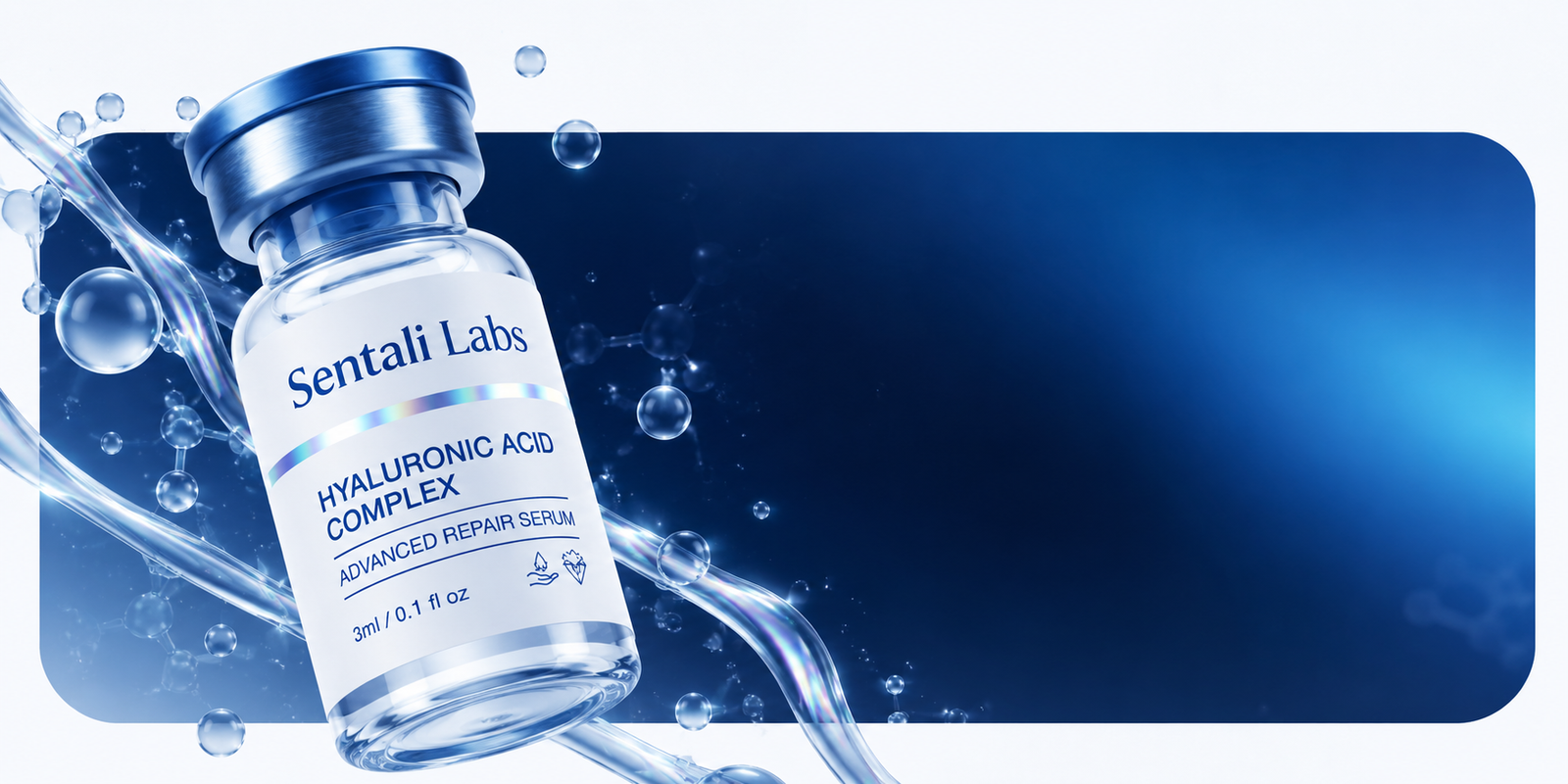 Sentali Labs product in a water splash